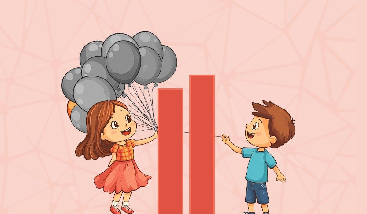 Chłopiec trzymający pomarańczowy balon / kolaż ze zdjęciem Moje