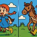 Test IQ: znajdź 3 różnice na zdjęciu dziewczynki z koniem